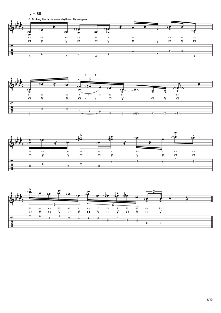Ten Lead Lines: The Bb Blues Scale Electric Guitar scores gallery preview page 5