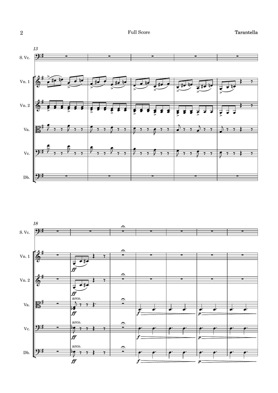 Popper Tarantella Op 33 for Cello & String Orchestra String Orchestra scores gallery preview page 3