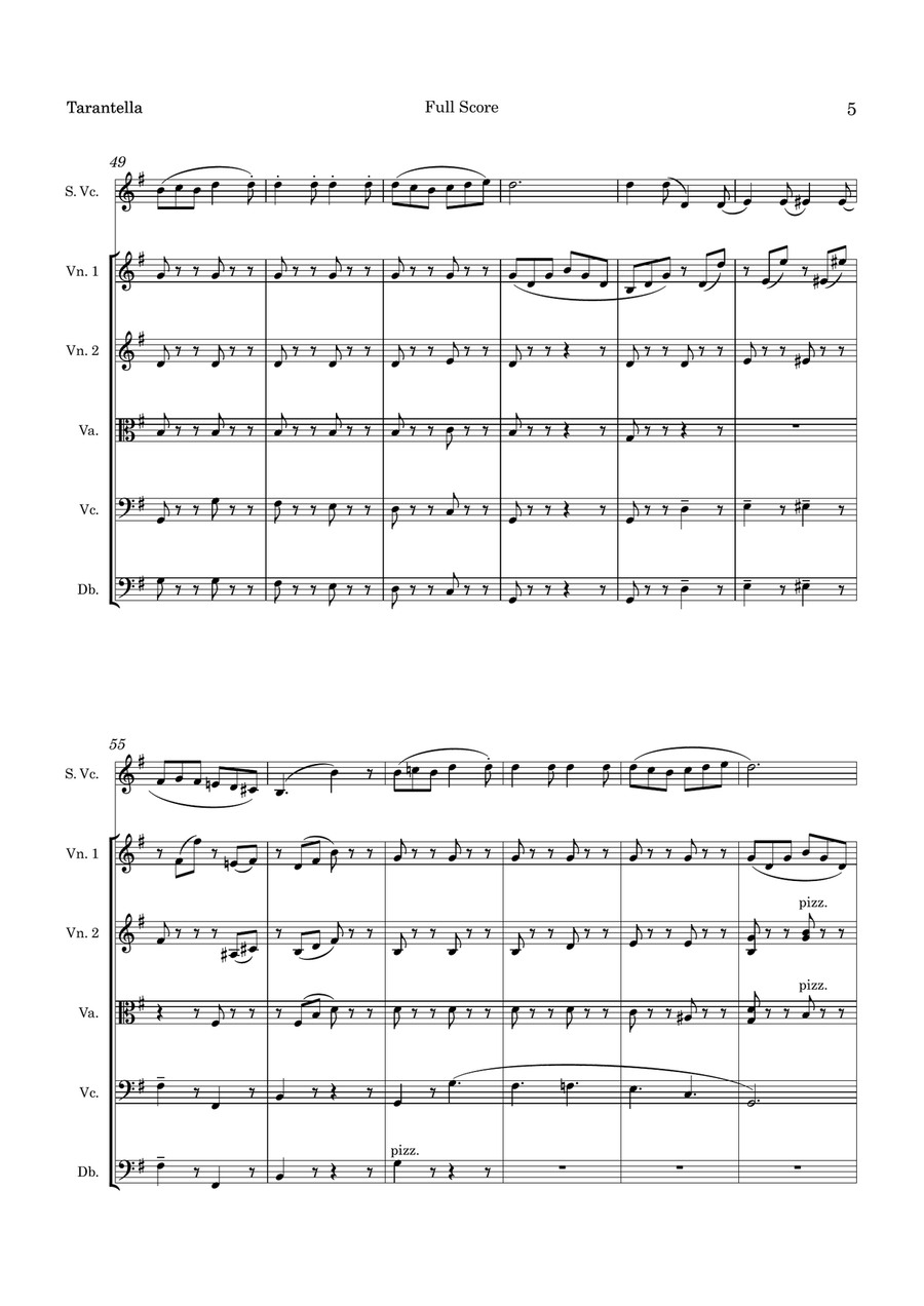 Popper Tarantella Op 33 for Cello & String Orchestra String Orchestra scores gallery preview page 6