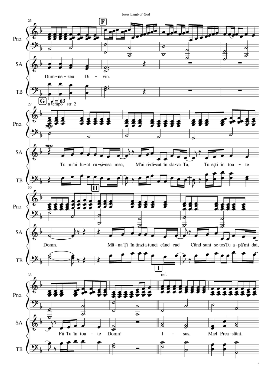 Jesus, Lamb of God Jesus, Lamb of God 4-Part scores gallery preview page 3