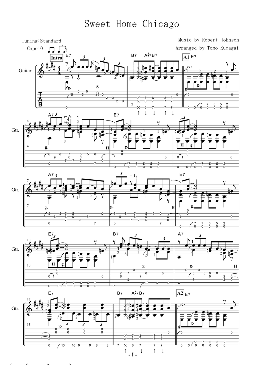 Sweet Home Chicago Sweet Home Chicago Electric Guitar scores gallery preview page 1