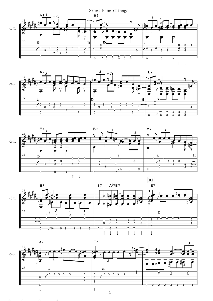 Sweet Home Chicago Sweet Home Chicago Electric Guitar scores gallery preview page 2