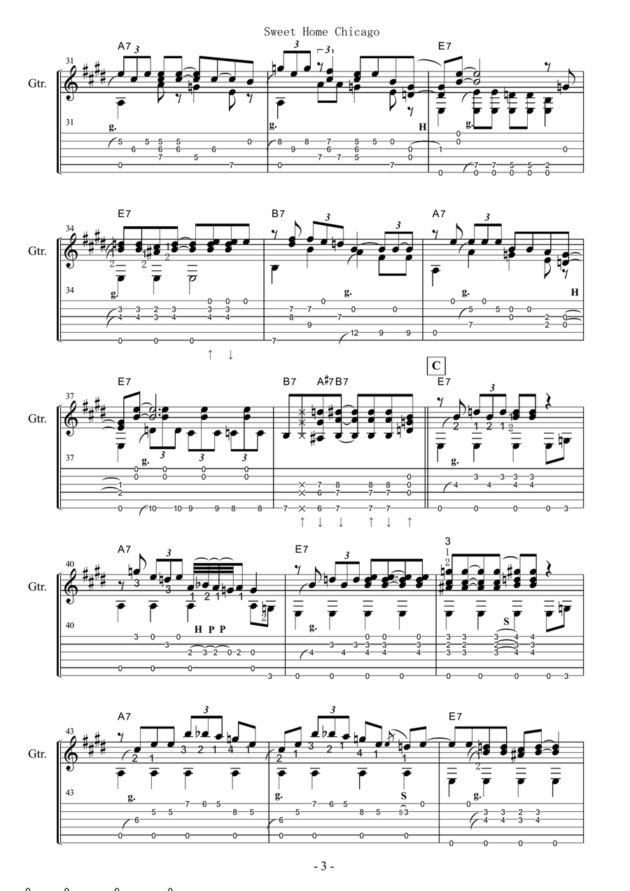 Sweet Home Chicago Sweet Home Chicago Electric Guitar scores gallery preview page 3
