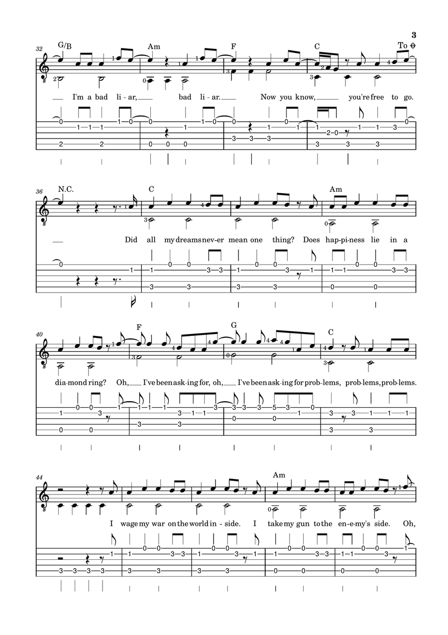 Bad Liar Bad Liar Acoustic Guitar scores gallery preview page 3