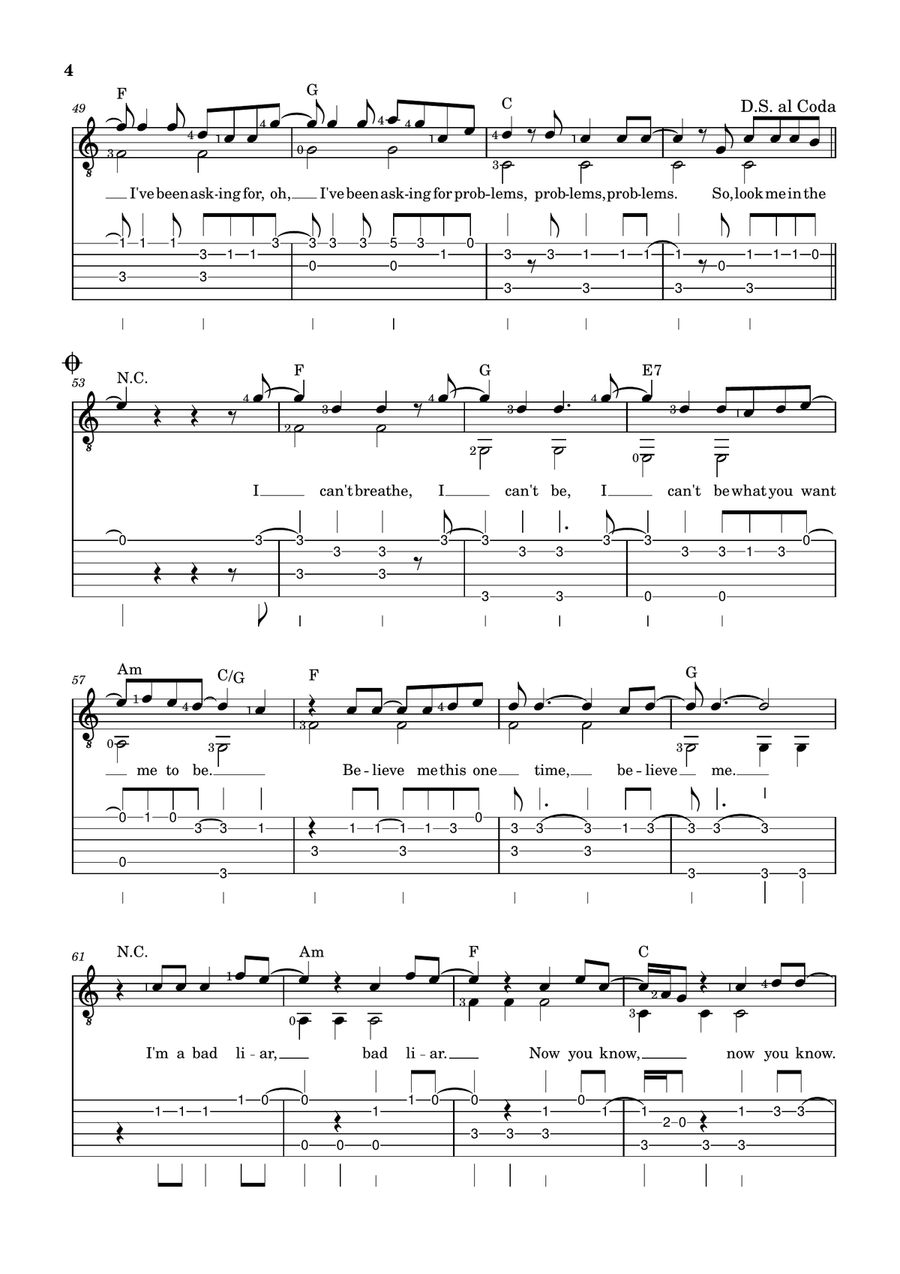 Bad Liar Bad Liar Acoustic Guitar scores gallery preview page 4