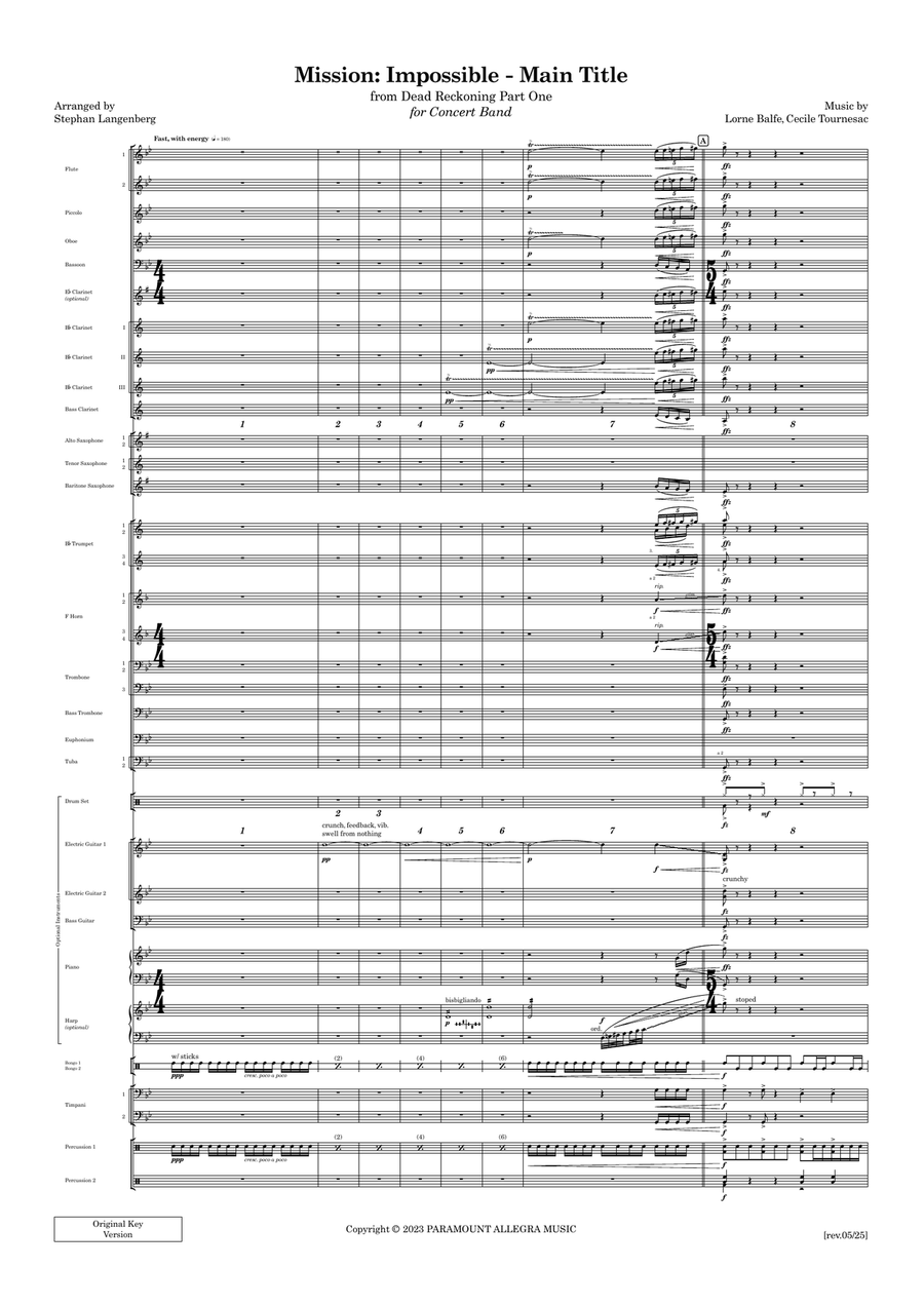 Mission: Impossible - Dead Reckoning Part One - Main Title Concert Band scores gallery preview page 1