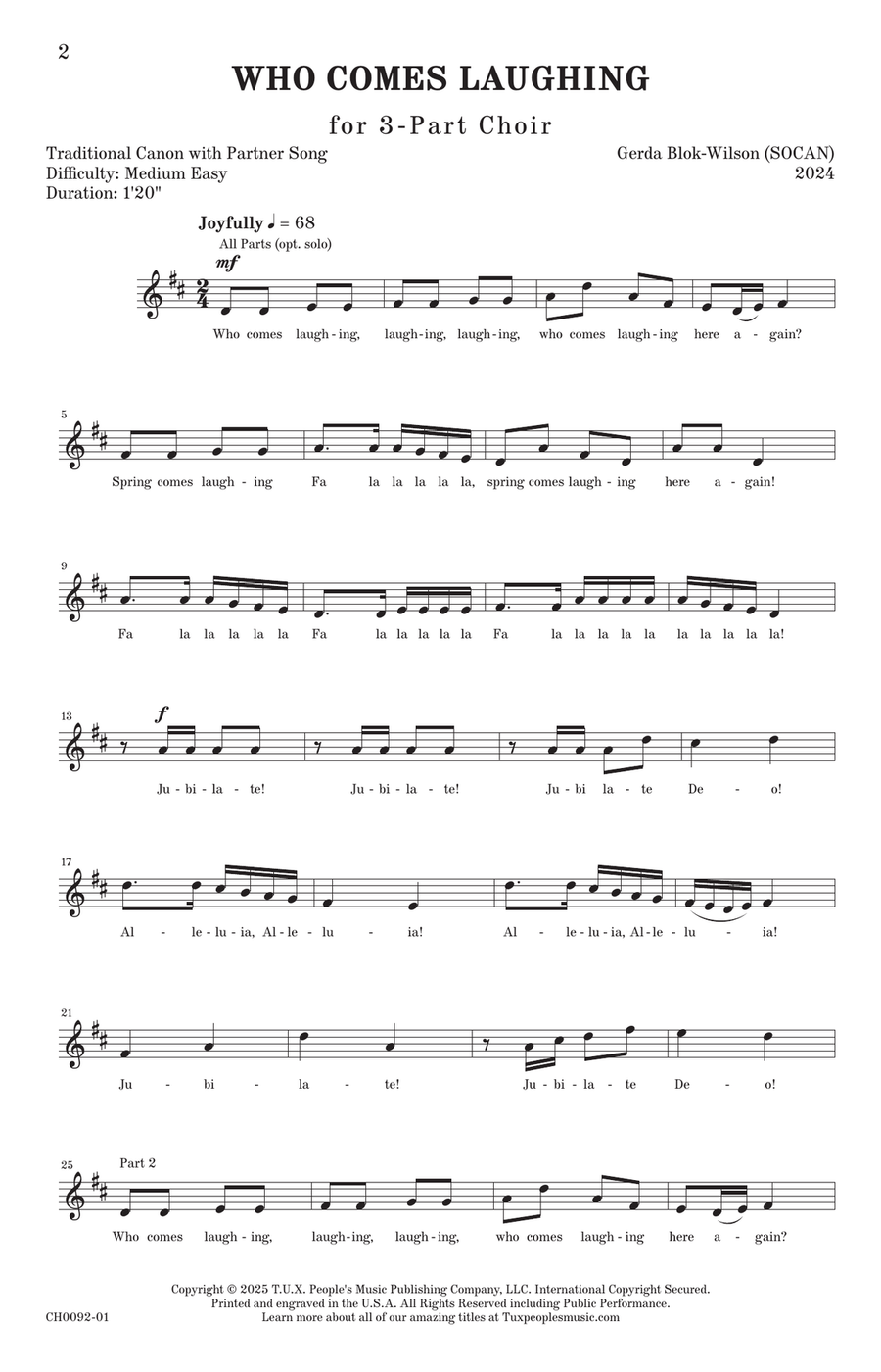 Who Comes Laughing Who Comes Laughing 3-Part scores gallery preview page 2