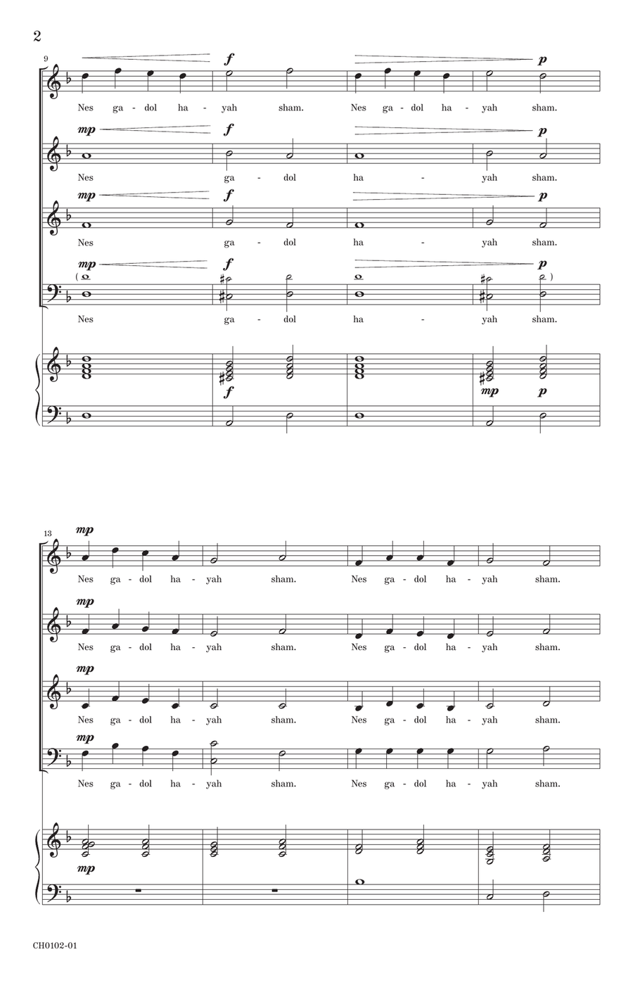 Nes Gadol Hayah Sham Nes Gadol Hayah Sham 3-Part scores gallery preview page 4