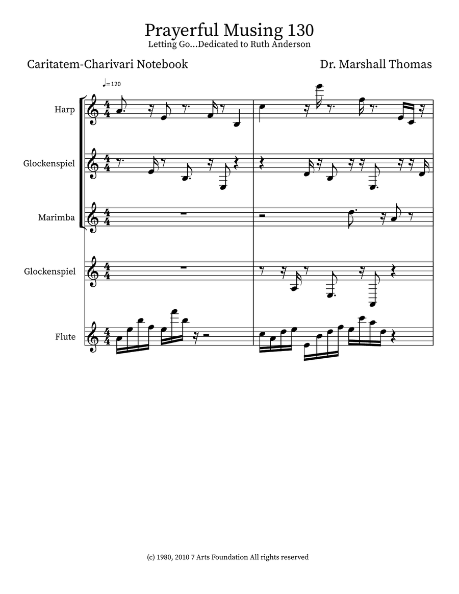 Prayerful Musing 130 Prayerful Musing 130 Small Ensemble scores gallery preview page 1