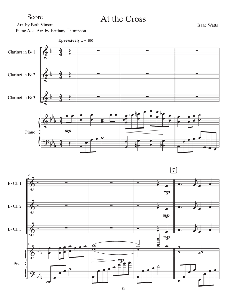 At the Cross At the Cross Woodwind Trio scores gallery preview page 1