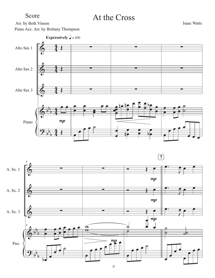 At the Cross At the Cross Woodwind Trio scores gallery preview page 1