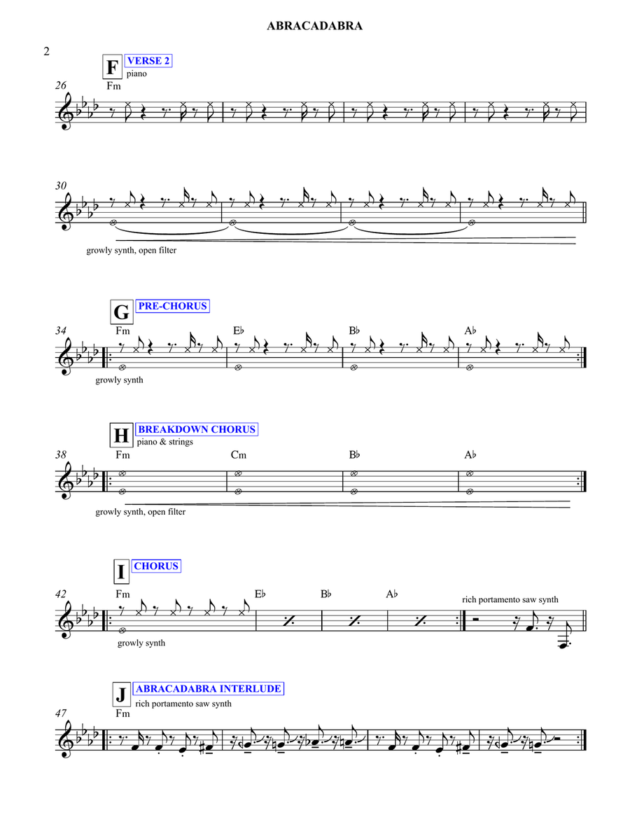 Abracadabra Piano scores gallery preview page 2