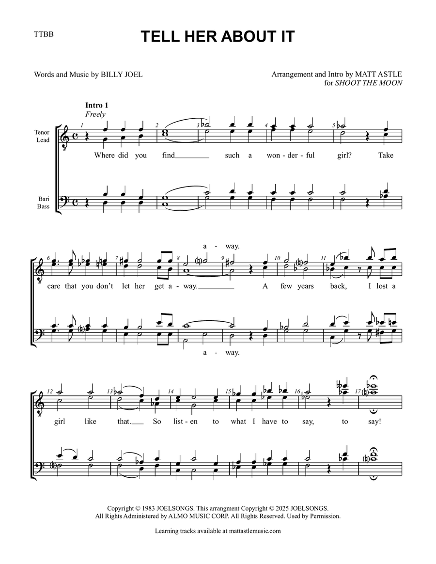 Tell Her About It Tell Her About It TTBB scores gallery preview page 1