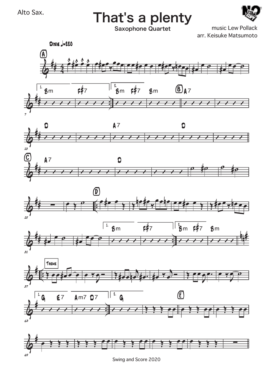 That' a plenty That' a plenty Saxophone Quartet scores gallery preview page 3