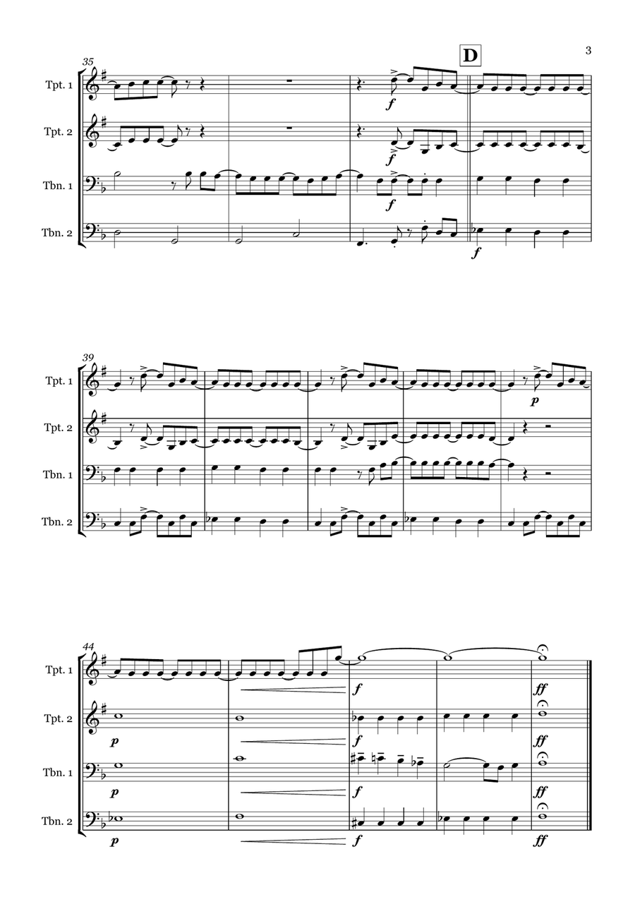 With A Little Help From My Friends Brass Quartet scores gallery preview page 3
