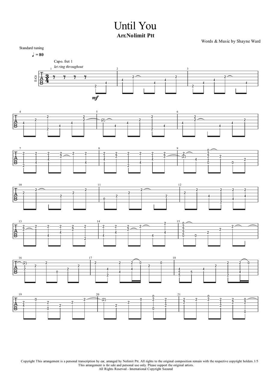 Until You Acoustic Guitar scores gallery preview page 1