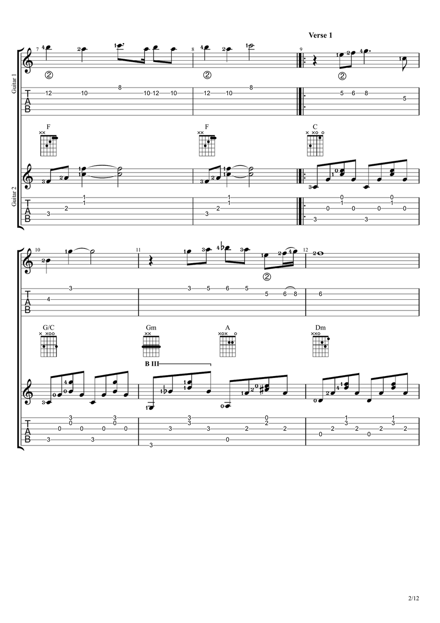 Tenang Tenang Guitar Ensemble scores gallery preview page 2