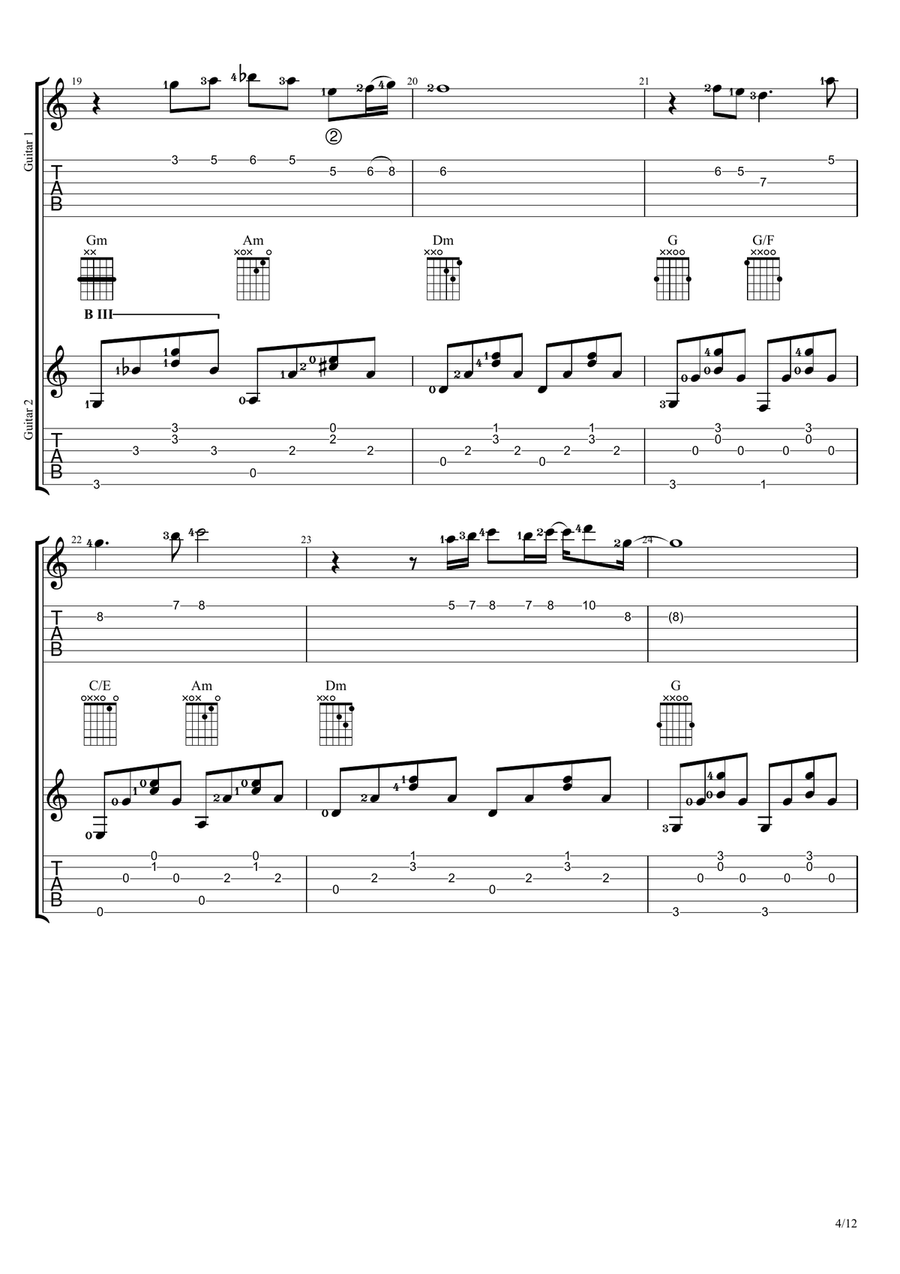 Tenang Tenang Guitar Ensemble scores gallery preview page 4