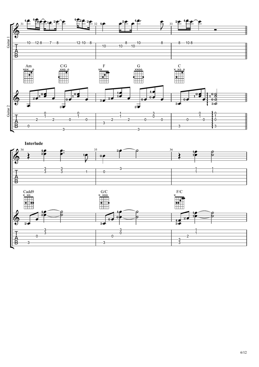 Tenang Tenang Guitar Ensemble scores gallery preview page 6
