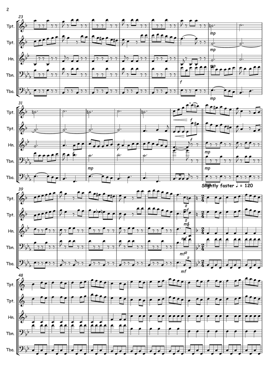 The Mexican Hat Dance The Mexican Hat Dance Brass Quintet scores gallery preview page 2