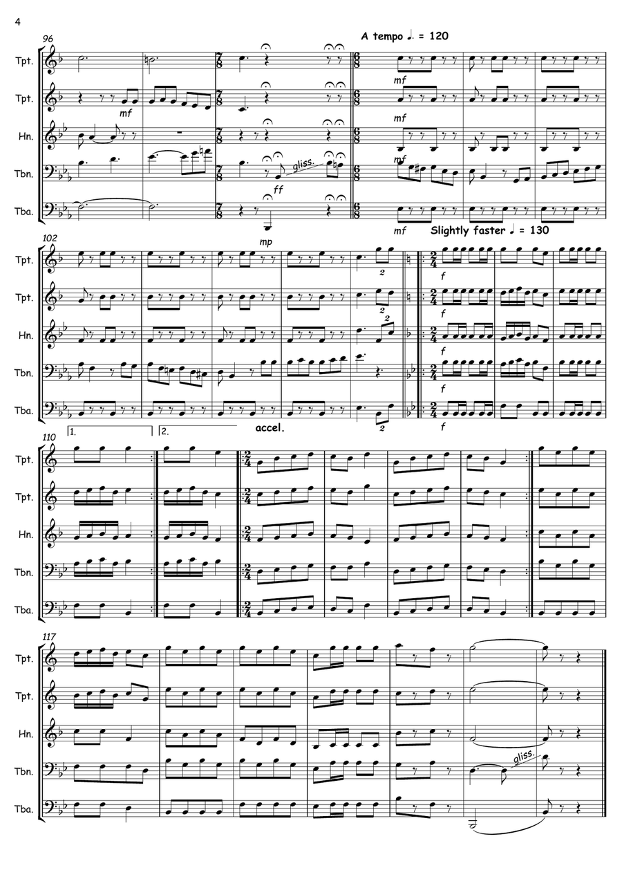 The Mexican Hat Dance The Mexican Hat Dance Brass Quintet scores gallery preview page 4