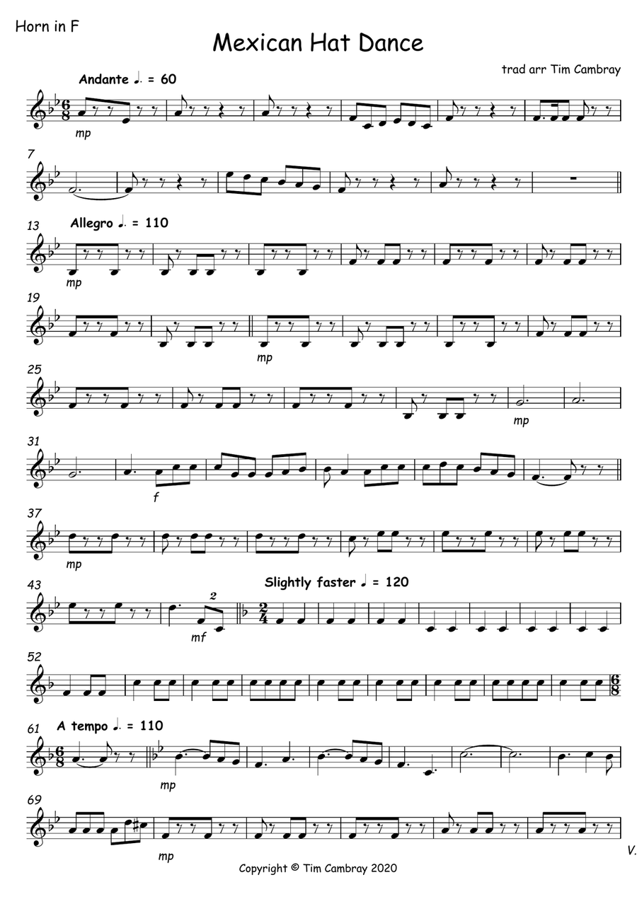 The Mexican Hat Dance The Mexican Hat Dance Brass Quintet scores gallery preview page 5
