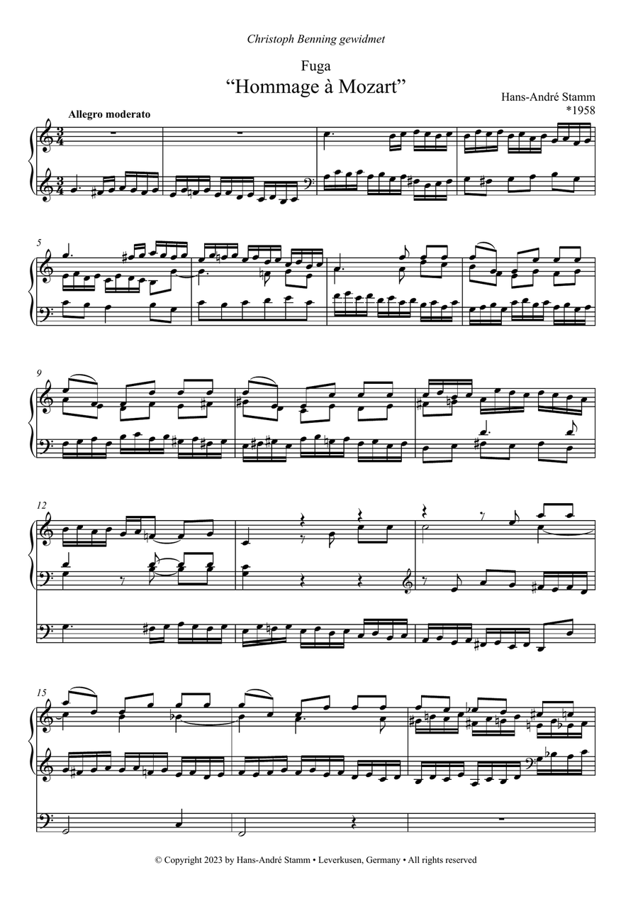Fuga Hommage à Mozart Fuga Hommage à Mozart Organ Solo scores gallery preview page 4