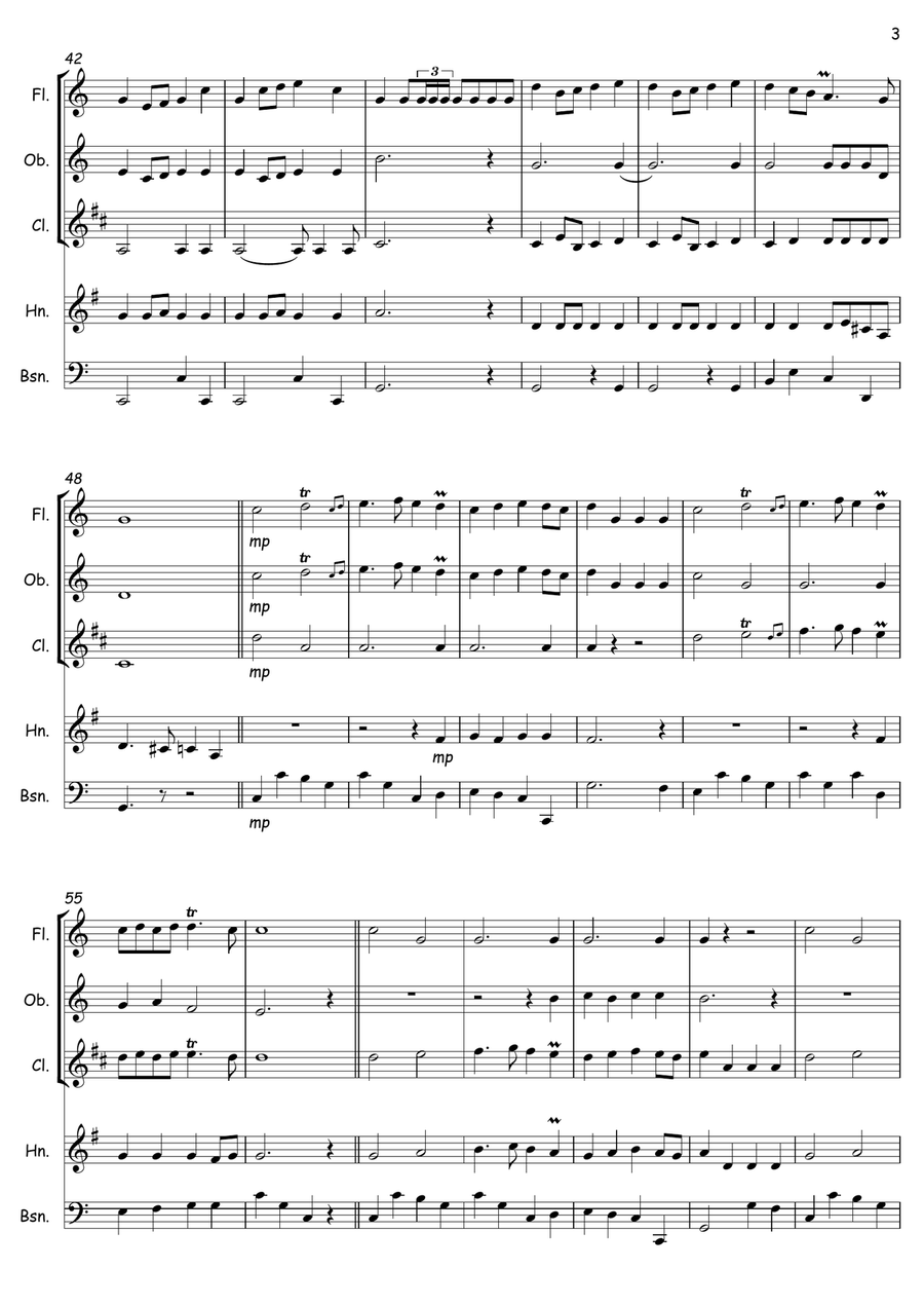 Prince of Denmark's March Woodwind Quintet scores gallery preview page 3