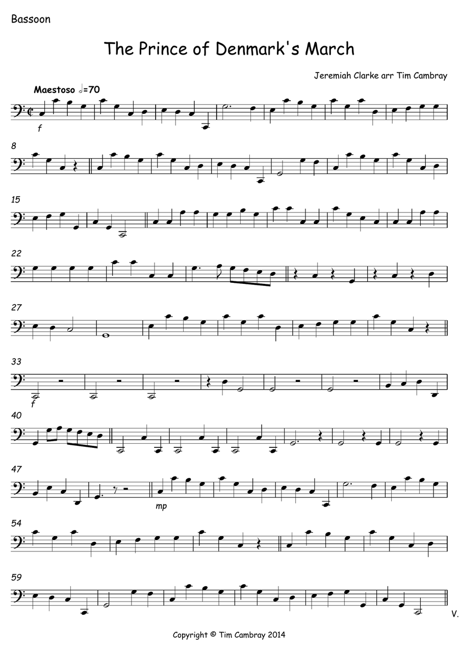 Prince of Denmark's March Woodwind Quintet scores gallery preview page 6
