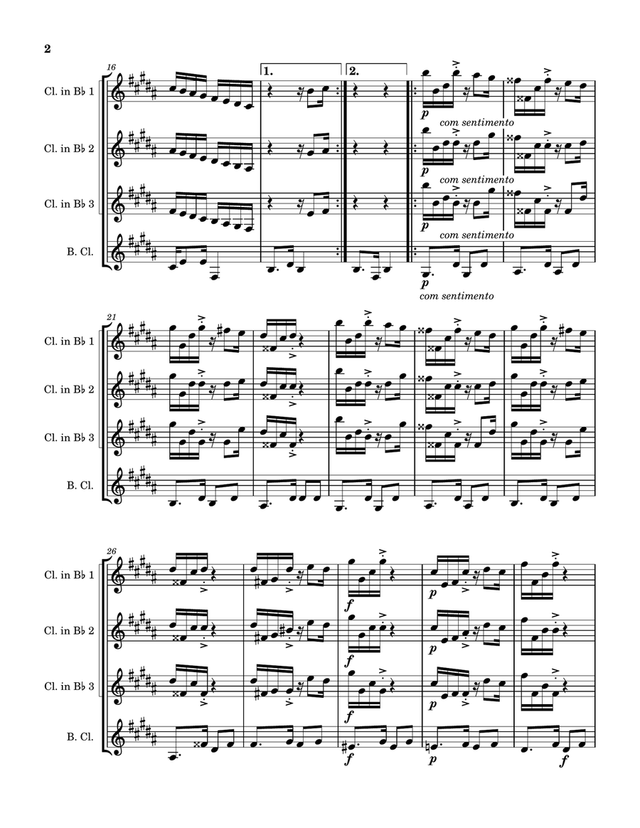 Favorito Favorito Clarinet Quartet scores gallery preview page 2