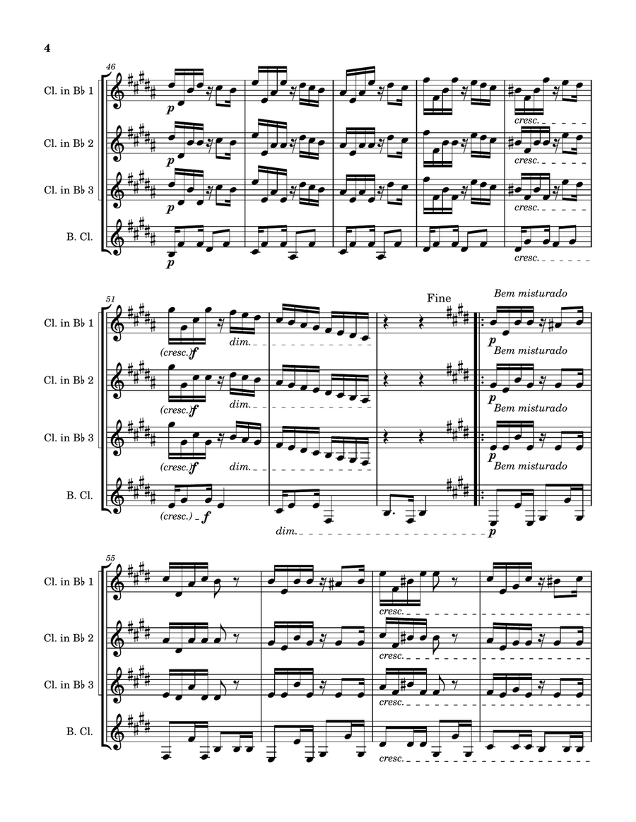 Favorito Favorito Clarinet Quartet scores gallery preview page 4