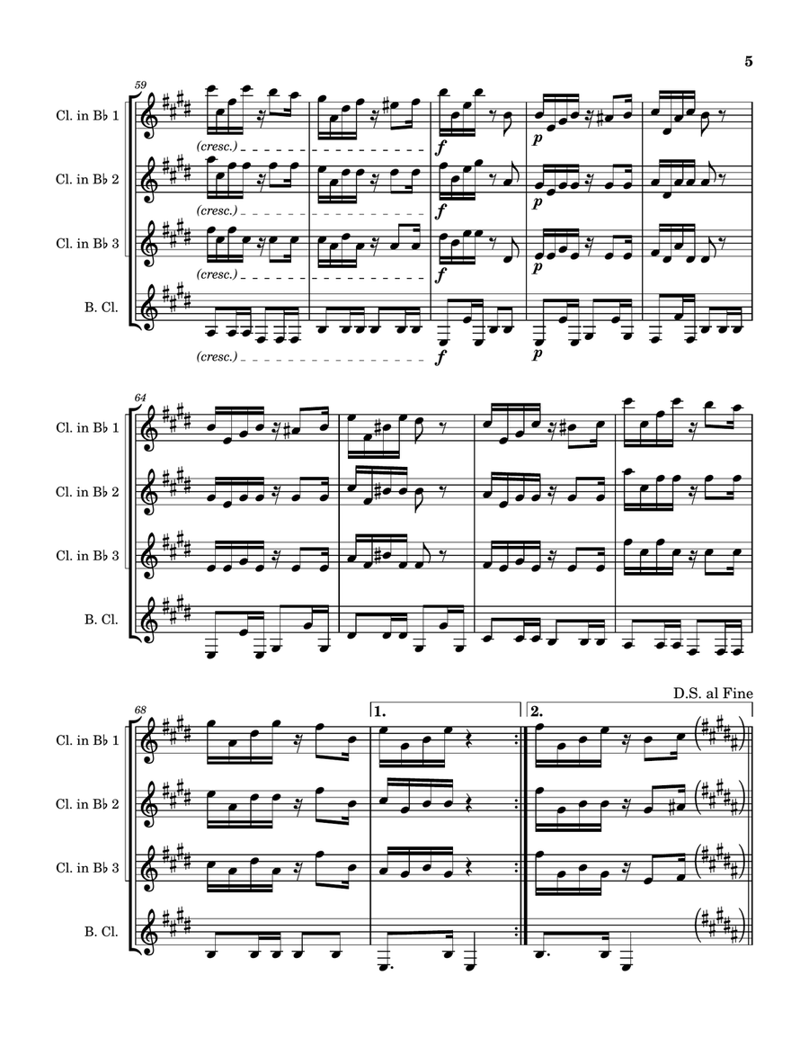 Favorito Favorito Clarinet Quartet scores gallery preview page 5