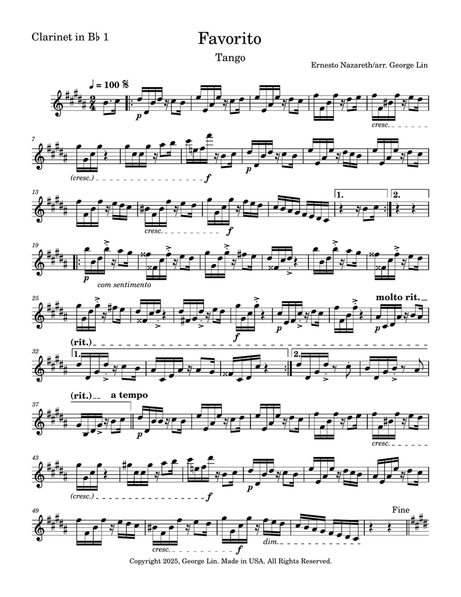 Favorito Favorito Clarinet Quartet scores gallery preview page 6