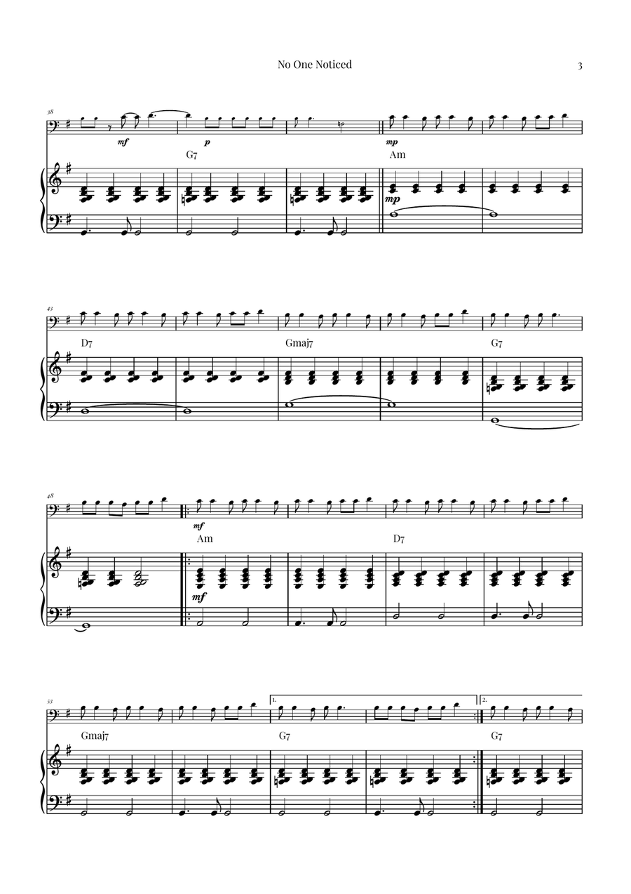 No One Noticed Piano - Digital Sheet Music page 3