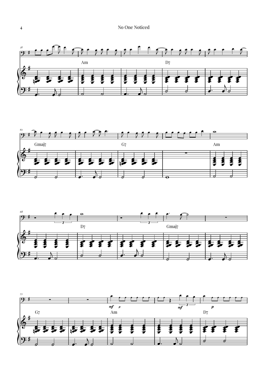 No One Noticed Piano - Digital Sheet Music page 4