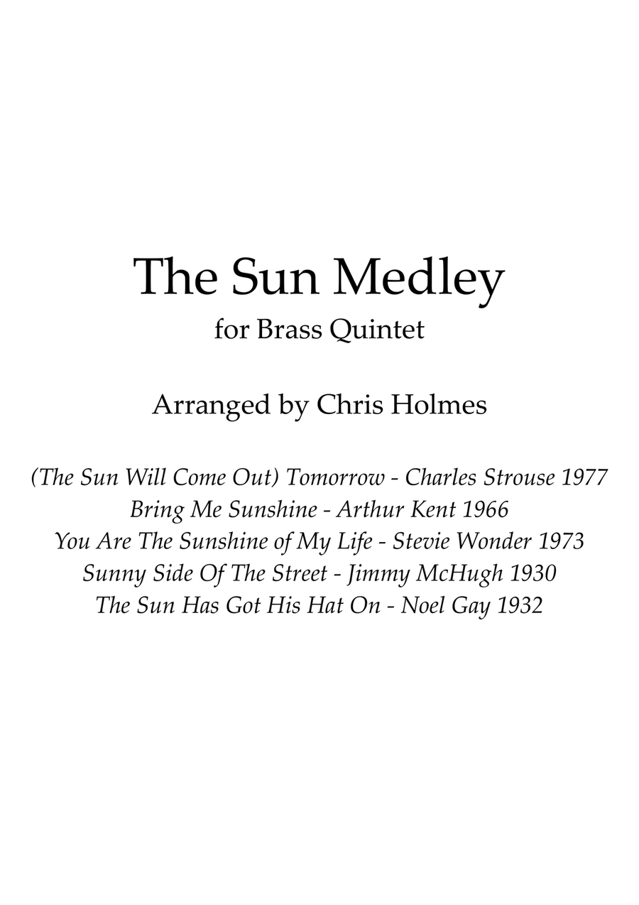 Medley: Bring Me Sunshine with You Are The Sunshine Of My Life, Tomorrow, On The Sunny Side Of Th... Brass Ensemble scores gallery preview page 1