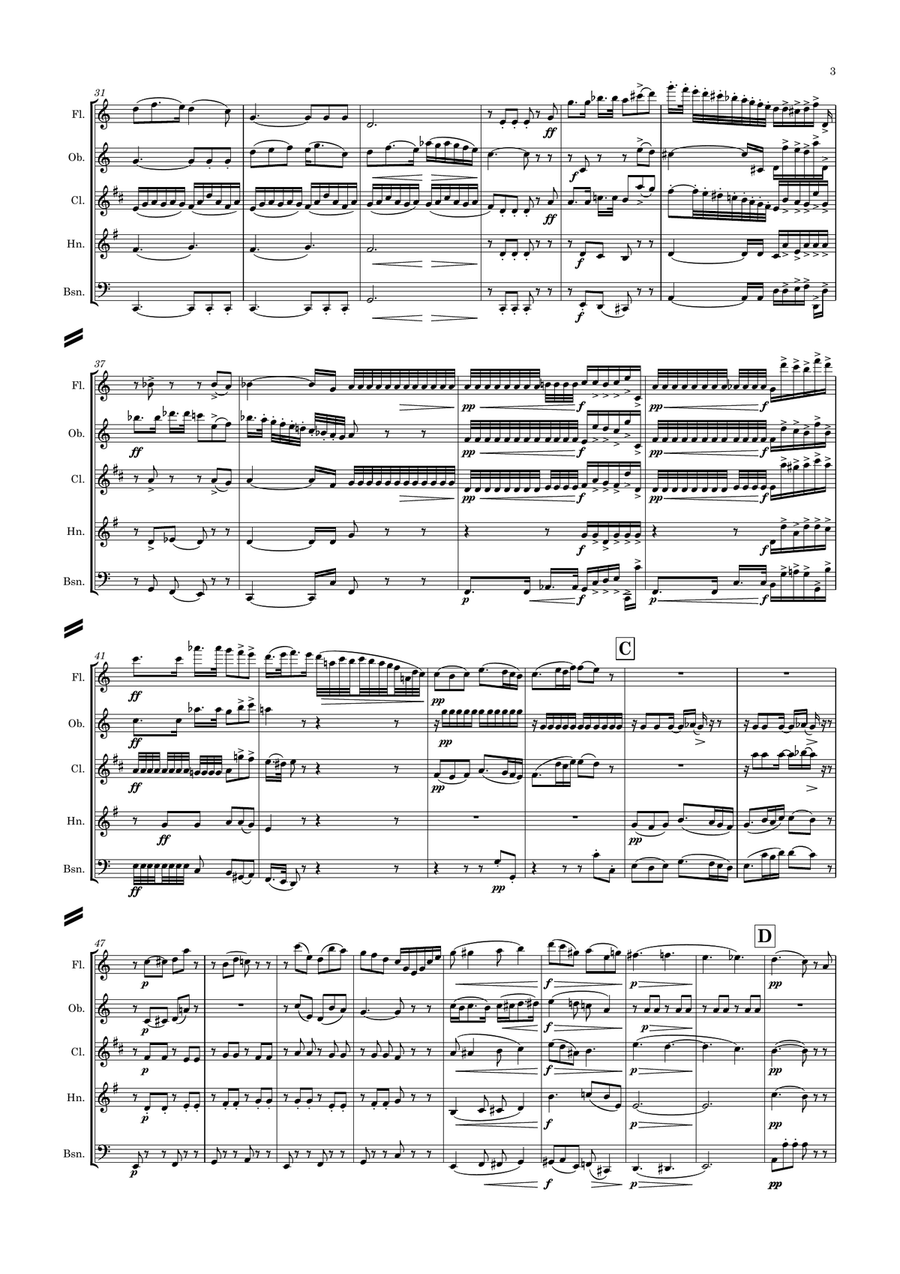 Elgar: Harmony Music No.5 Mvt.3 Noah’s Ark - wind quintet by Edward Elgar Woodwind Quintet - Digital Sheet Music page 3