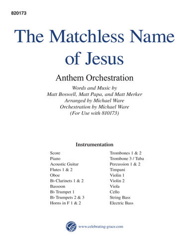 The Matchless Name of Jesus Orchestration (Score and Parts)