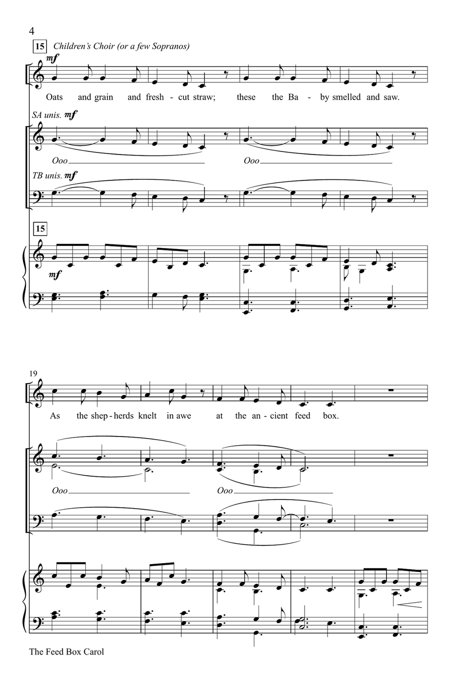 The Feed Box Carol (Digital) by Cindy Berry 4-Part - Digital Sheet Music page 3