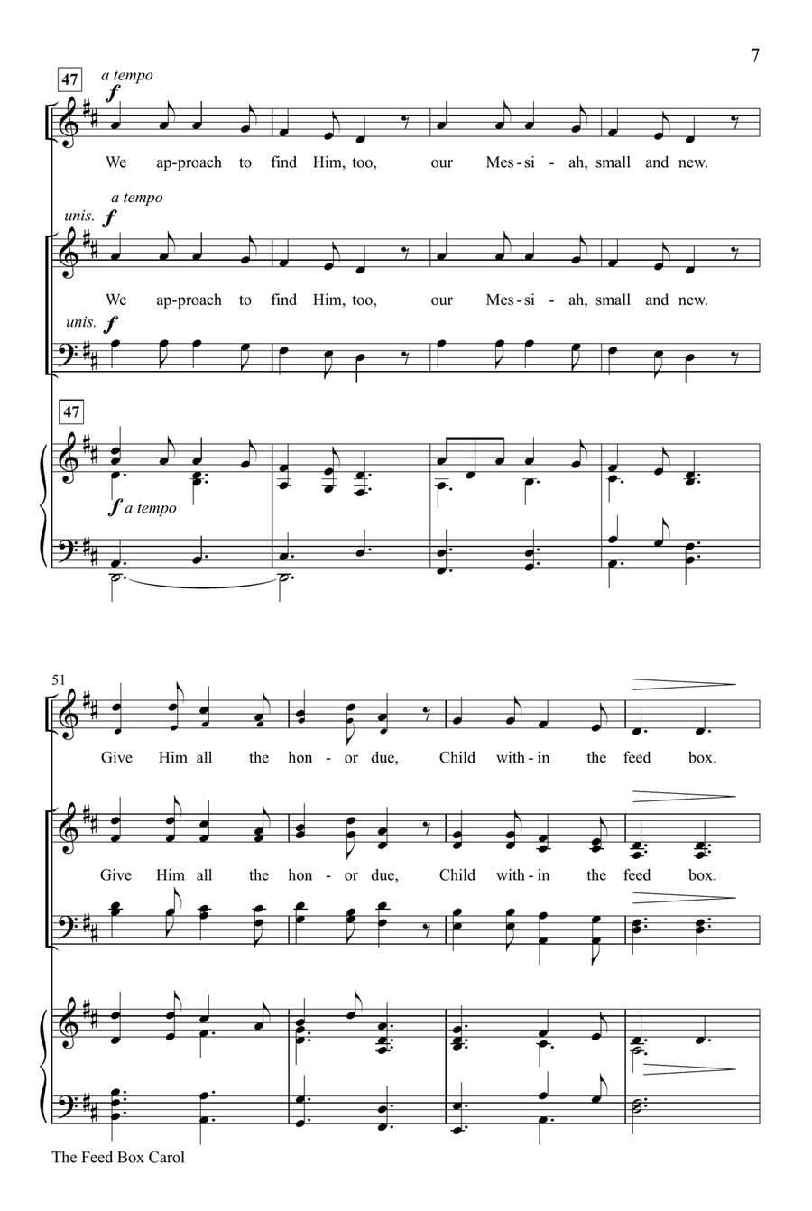 The Feed Box Carol (Digital) by Cindy Berry 4-Part - Digital Sheet Music page 6