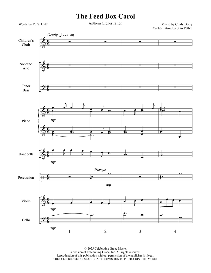 The Feed Box Carol Orchestration (Digital) by Cindy Berry 4-Part - Digital Sheet Music page 2