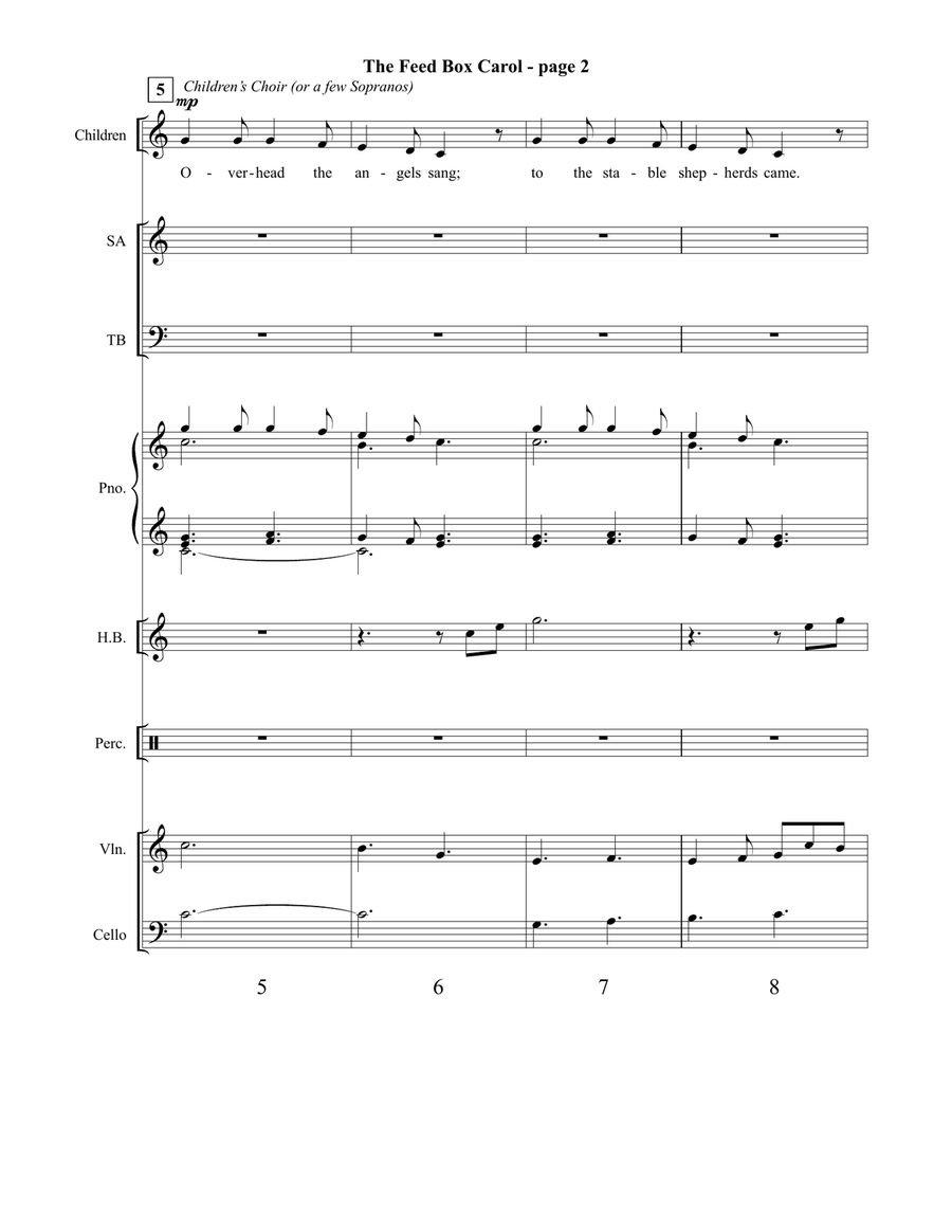 The Feed Box Carol Orchestration (Digital) by Cindy Berry 4-Part - Digital Sheet Music page 3