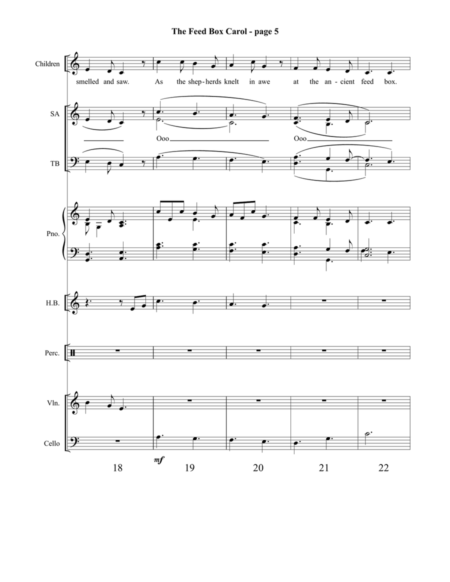 The Feed Box Carol Orchestration (Digital) by Cindy Berry 4-Part - Digital Sheet Music page 6