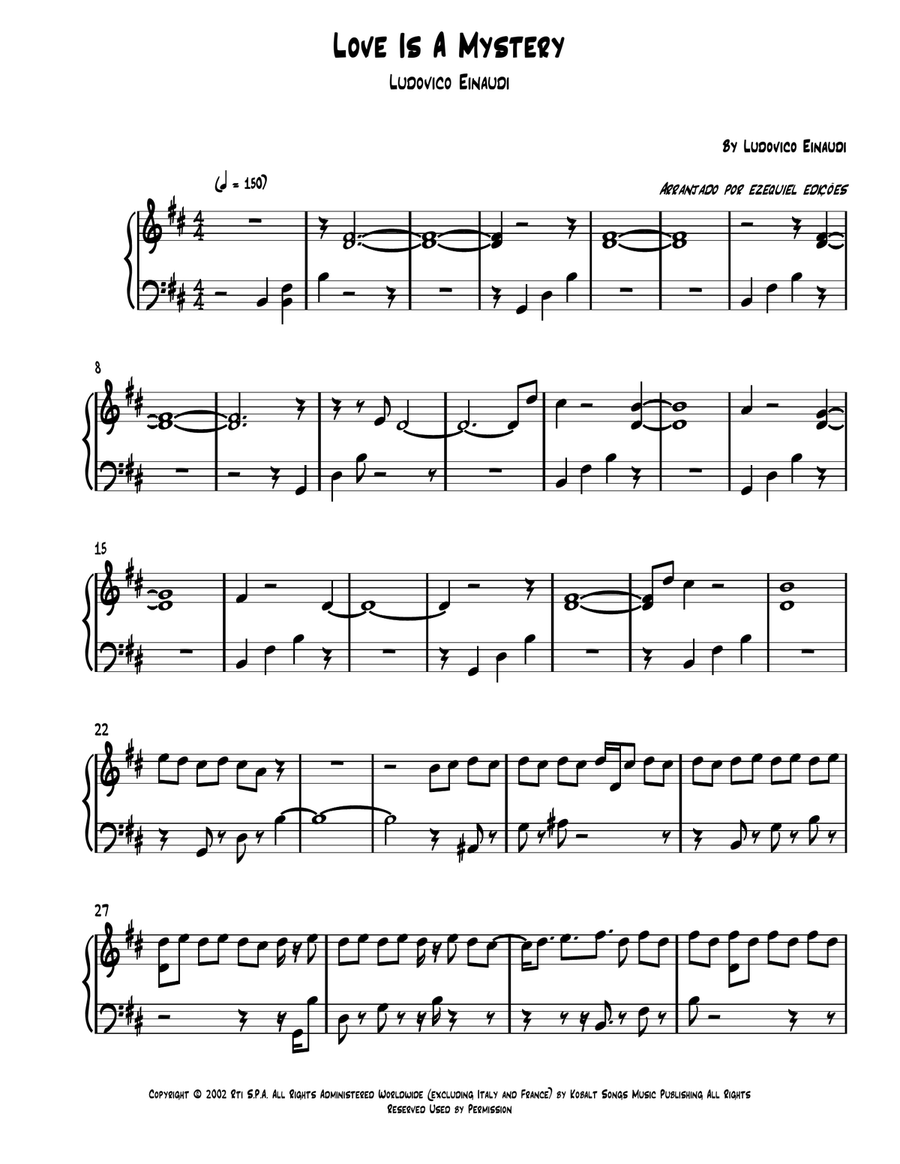 Love Is A Mystery Love Is A Mystery Piano Solo scores gallery preview page 1