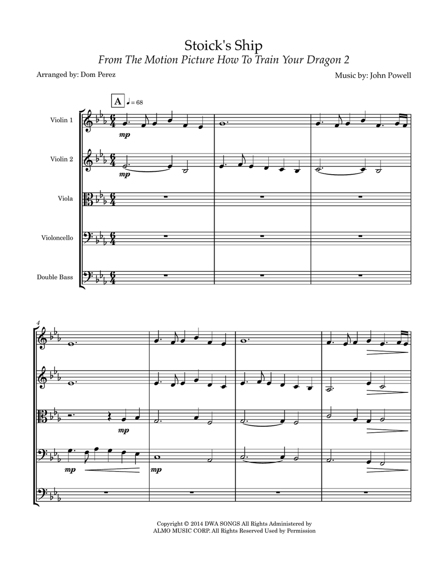 Stoick's Ship Stoick's Ship String Orchestra scores gallery preview page 1