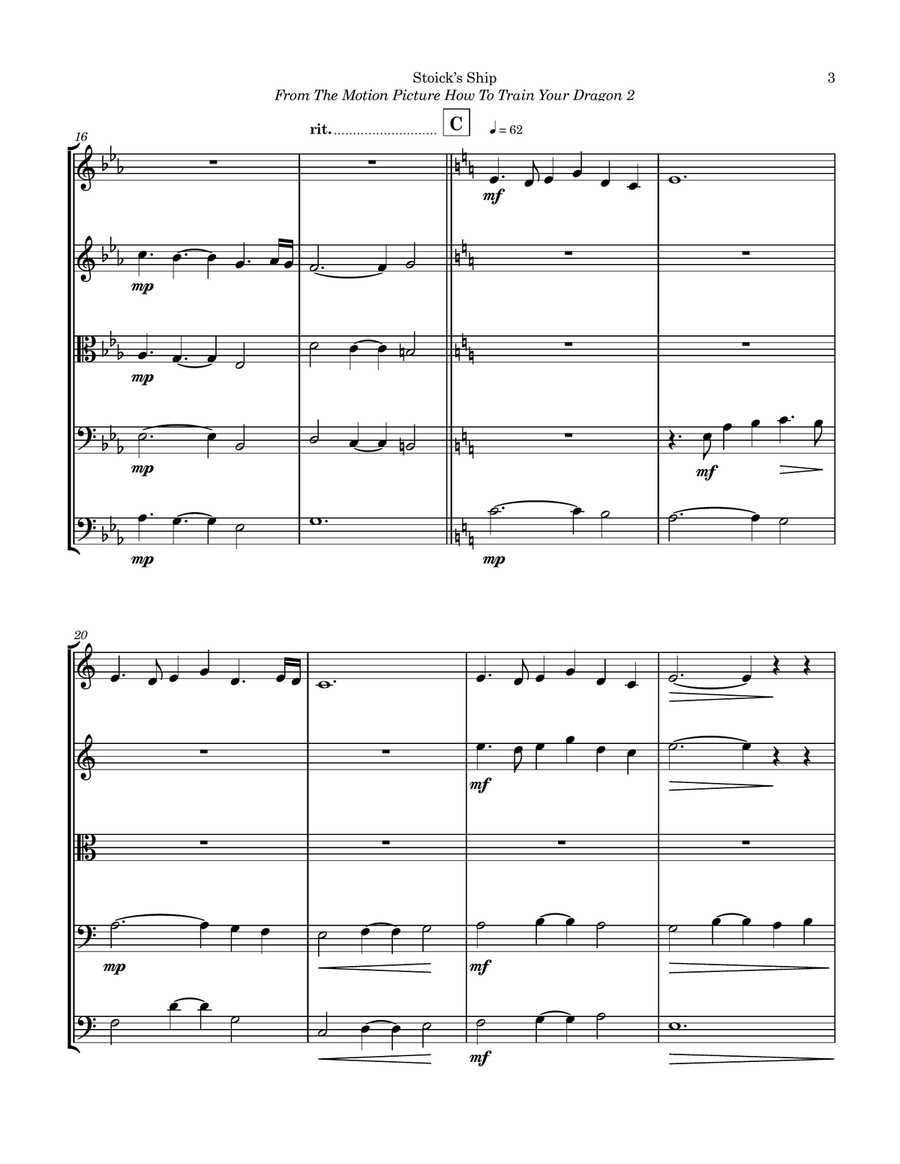 Stoick's Ship Stoick's Ship String Orchestra scores gallery preview page 3