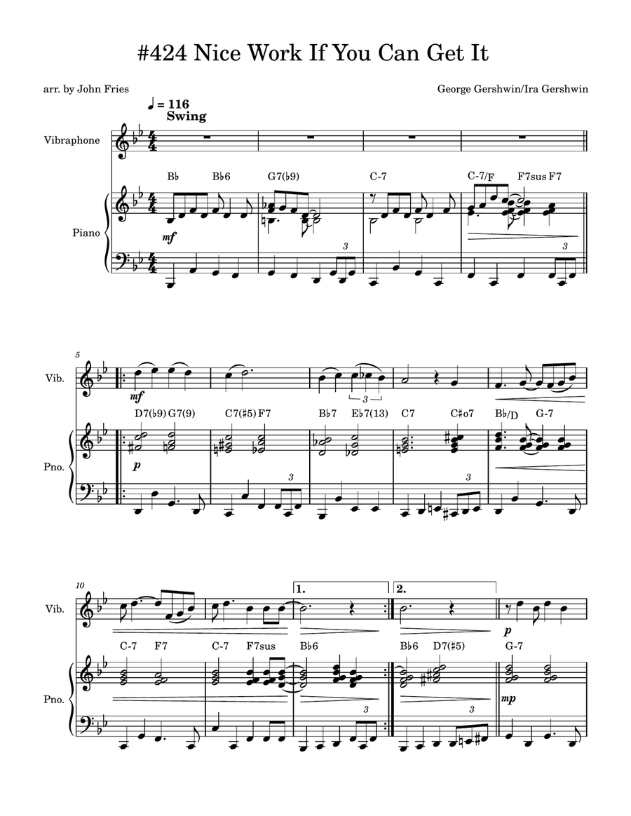 Nice Work If You Can Get It Vibraphone scores gallery preview page 1