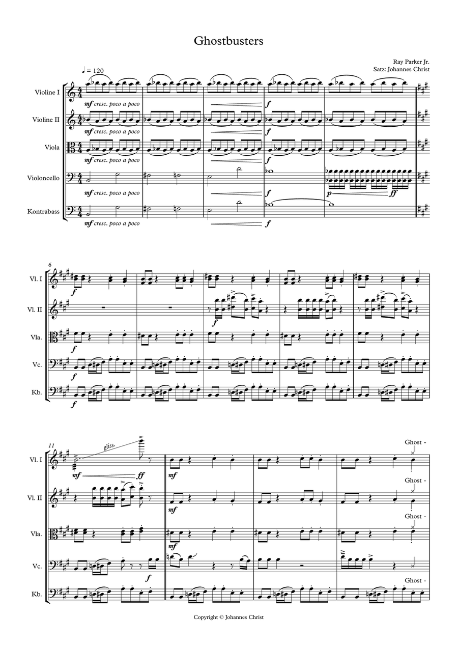 Ghostbusters Ghostbusters String Orchestra scores gallery preview page 1