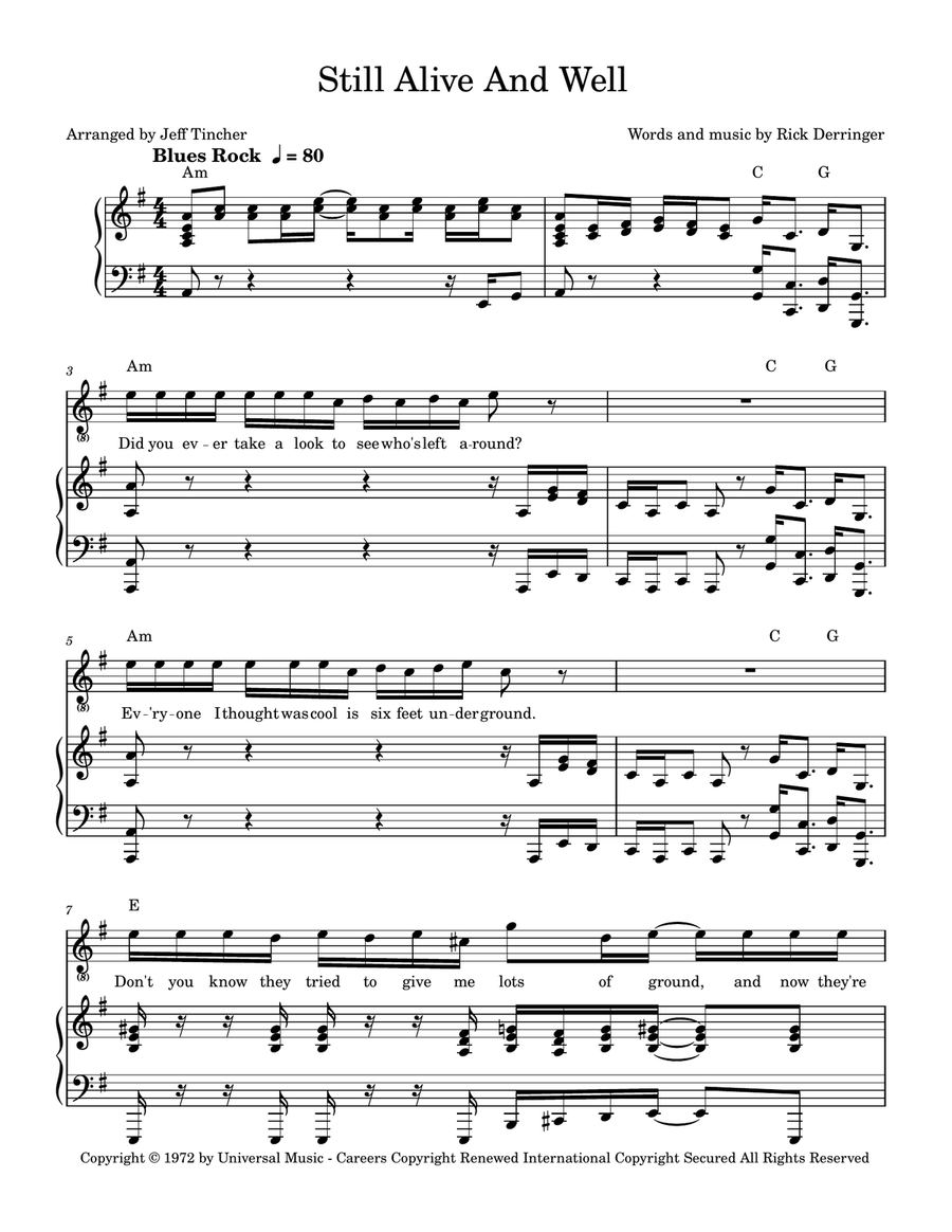 Still Alive And Well Piano, Vocal scores gallery preview page 2