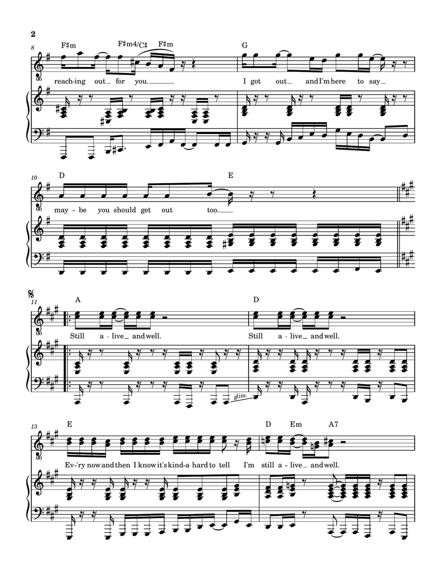 Still Alive And Well Piano, Vocal scores gallery preview page 3